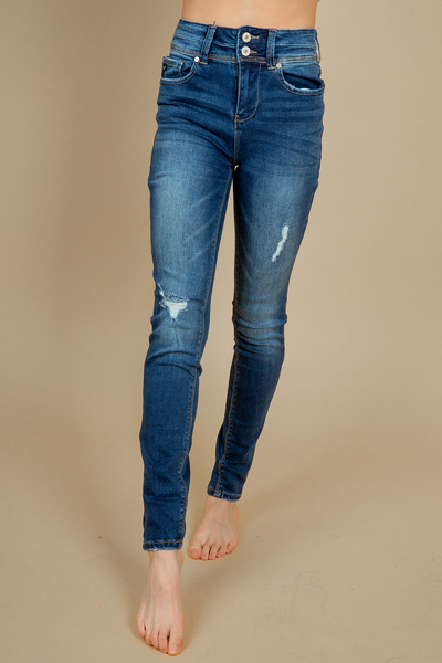 Judy Blue High Rise Tummy Control Distressed Straight Jeans
