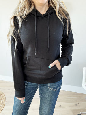 Basic Girl Fleece Hoodie in Black