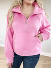 Big City Girl Half-Zip Sweatshirt in Pink