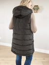 No Lies Wide Quilted Vest in Black