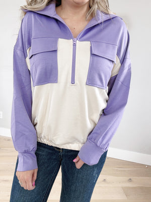 I Like It My Way Long Sleeve Knit Pullover in Lavender