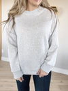 Little Bit of Love Fleece French Terry Crew Neck in Heather Gray