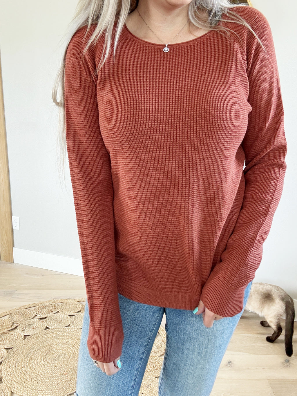 Give It Your Best Shot Pullover Sweater in Copper (SALE)