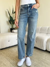 Judy Blue High Rise Distressed Straight Jeans