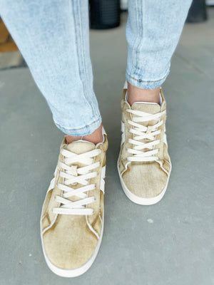 Corky's No Chaser Sneakers in Washed Tan Denim