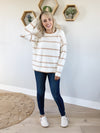 It Was You All Along Striped Crew Neck Sweater in Ivory and Honey