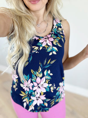 Nice To meet You Navy Floral Tank