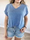 Relaxed Fit Rolled Sleeve Tee (Multiple Colors)