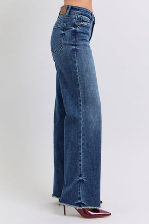 Judy Blue Raw Hem Mid Rise Jeans