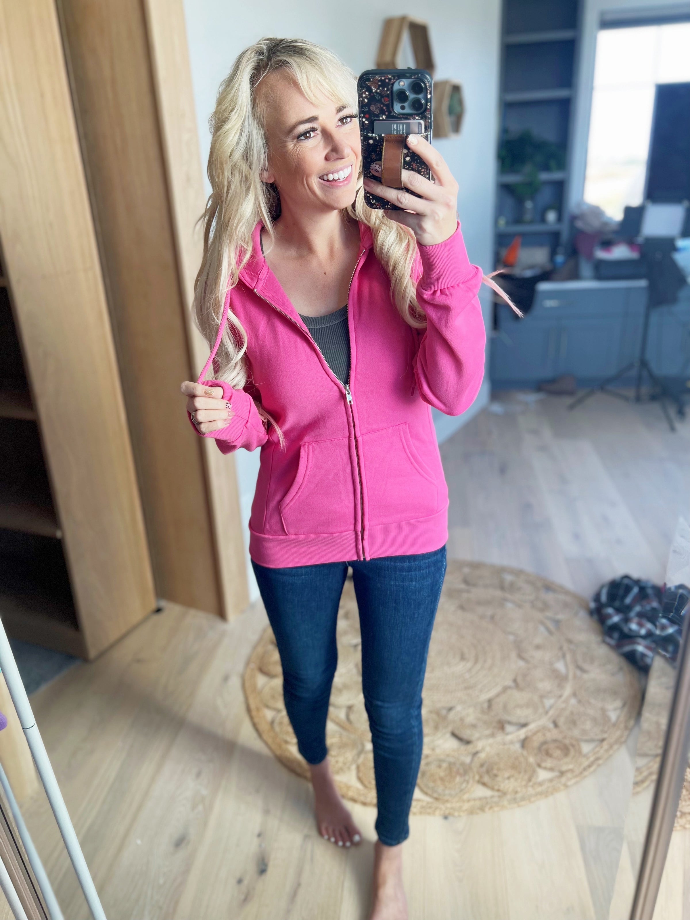 Bubblegum pink best sale zip up hoodie