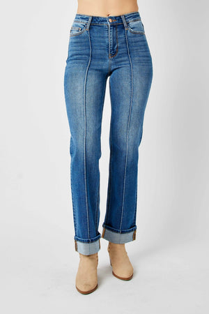 Judy Blue High Rise Front Seam Detail Straight Jeans