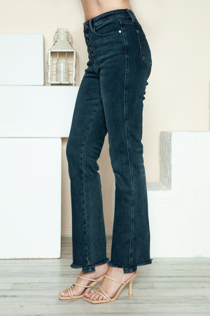 Judy Blue Button Fly Dark Wash Straight Jeans