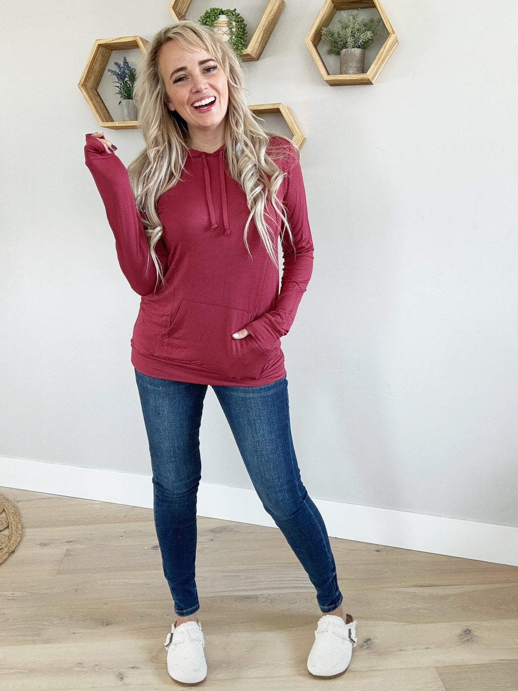 Fast As You Can Hooded Top In Marsala