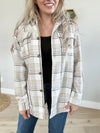 Take My Place Plaid Hooded Shacket (Pink Label)