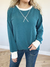 My Best Boyfriend Ribbed Drop Shoulder Top in Jade