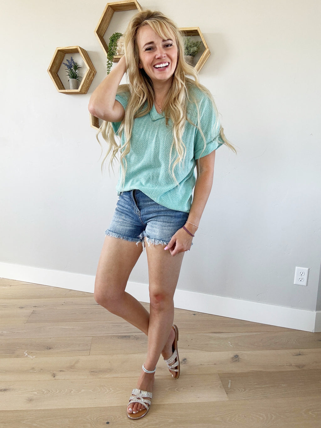 Show-Off Cozy Canvas Top in Mint