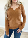 The Trouble With Heartbreak Ribbed Long Sleeve in Camel