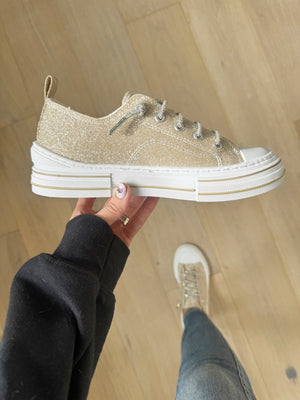 Very G Aman Sneakers in Gold Glitter