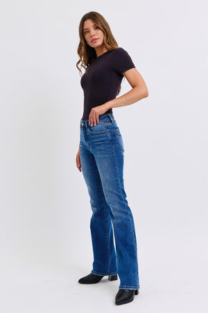 Judy Blue Mid Rise Bootcut Jeans with Thermal Lining