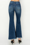 Risen High Rise Side Shadow Seam Detail Slit Flare Jeans