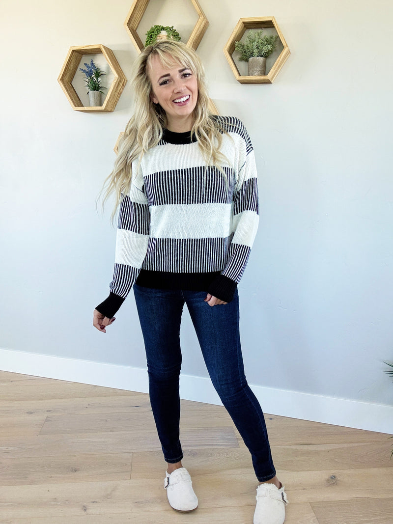 Just A Girl Striped Sweater (Multiple Colors) (Pink Label)