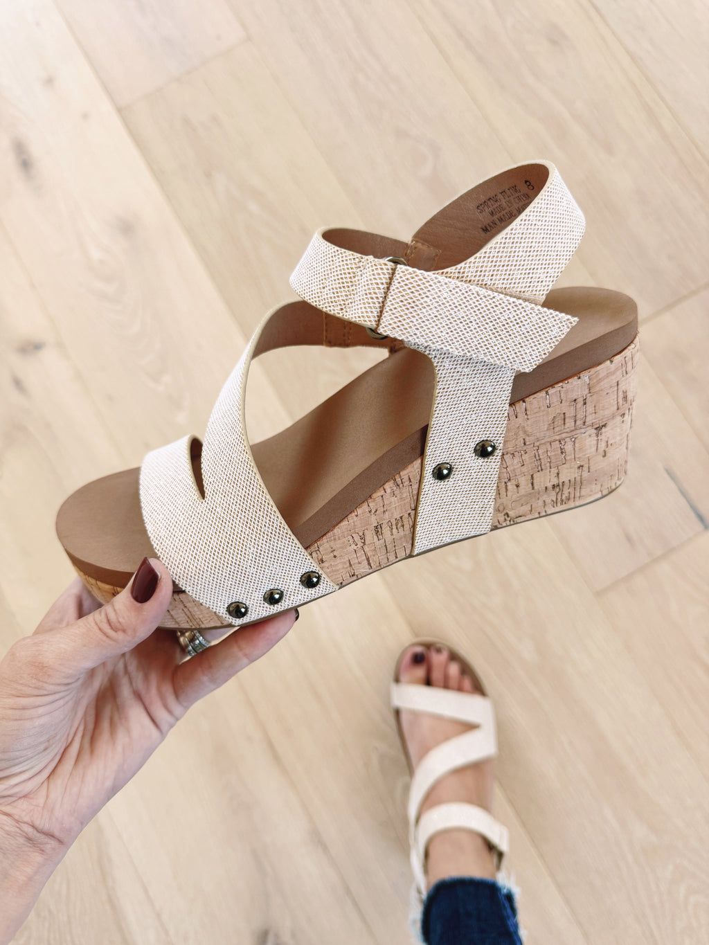 Corky's Gold Shimmer Wedge Sandal