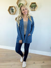 Just Because Open Front Cardigan in Indigo