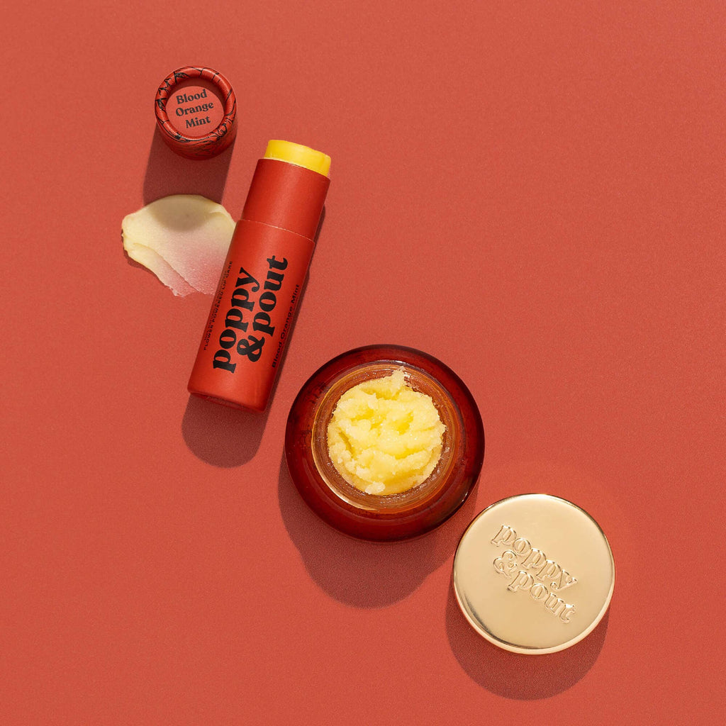 Poppy & Pout Lip Care Duo, Blood Orange Mint