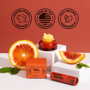 Poppy & Pout Lip Balm, Blood Orange Mint