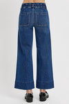 Risen Elastic Band Wide Leg Jeans