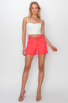 Risen High Rise Cuffed Denim Shorts