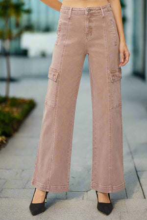 Risen High Rise Wide Leg Cargo Jeans