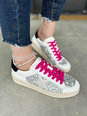 Corky's Another Round Sneakers in Silver Sequins