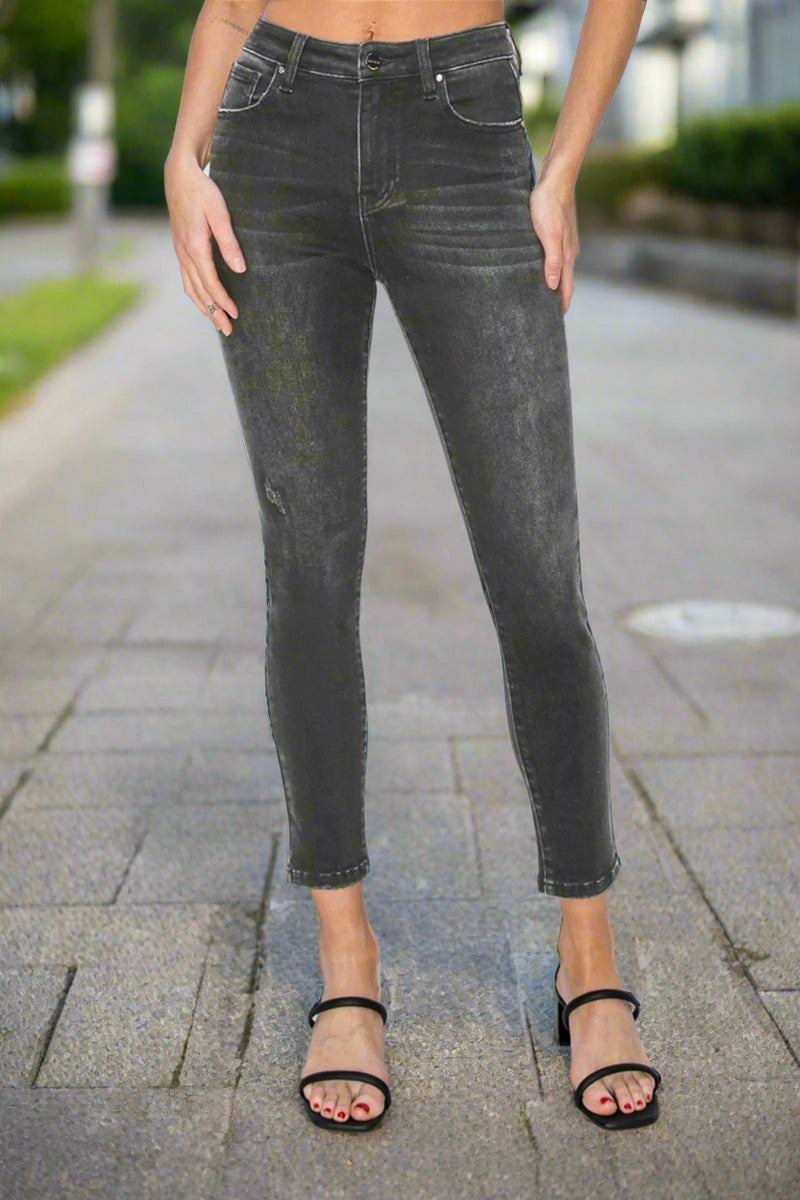 Risen Size High Rise Ankle Skinny Jeans