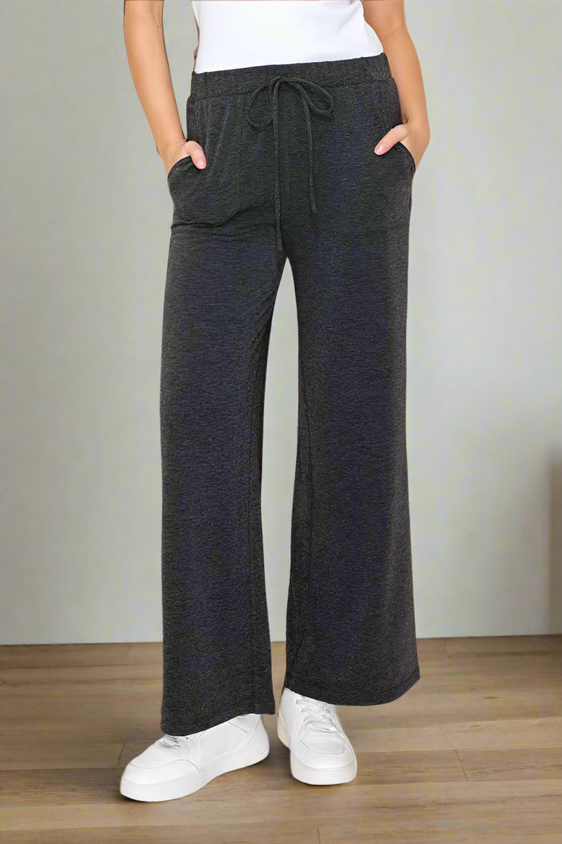 Lazy Sunday's Drawstring Pants in Charcoal