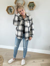 No Worries Plaid Shacket in Black and Cream