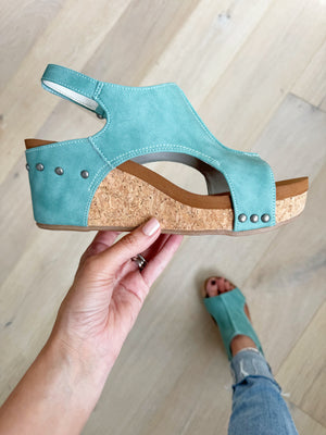 Very G Broken Promises Wedge Sandals in Turquoise