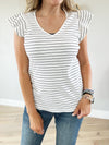 On The Road Ruffled Striped Top (Pink Label)