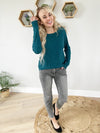 Gotta Go Long Sleeve Sweater in Dark Jade