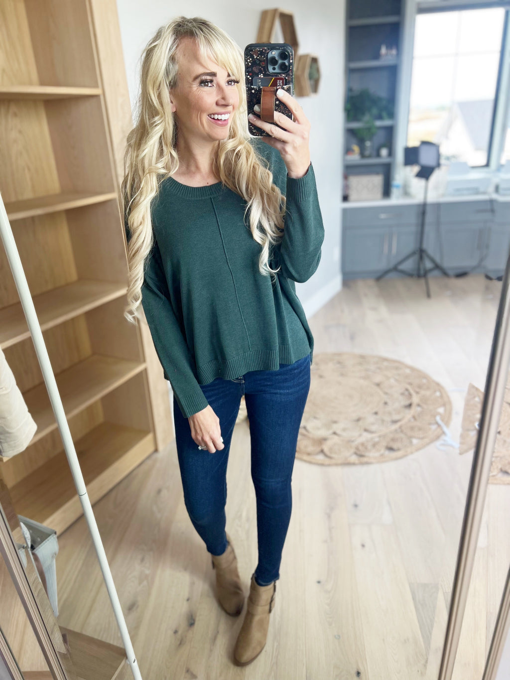 In The End Sweater in Hunter Green