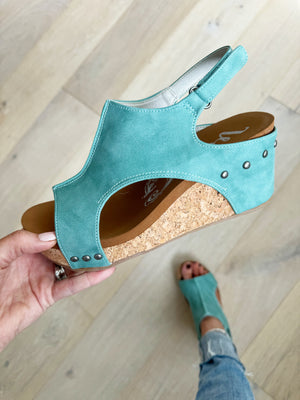 Very G Broken Promises Wedge Sandals in Turquoise