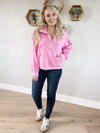 Big City Girl Half-Zip Sweatshirt in Pink