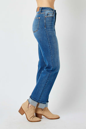 Judy Blue High Rise Front Seam Detail Straight Jeans