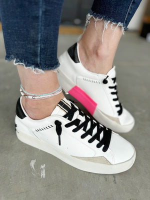 Shushop Ruby Sneakers in Black, White, & Hot Pink