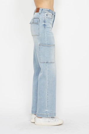 Judy Blue High Rise Straight Cargo Jeans