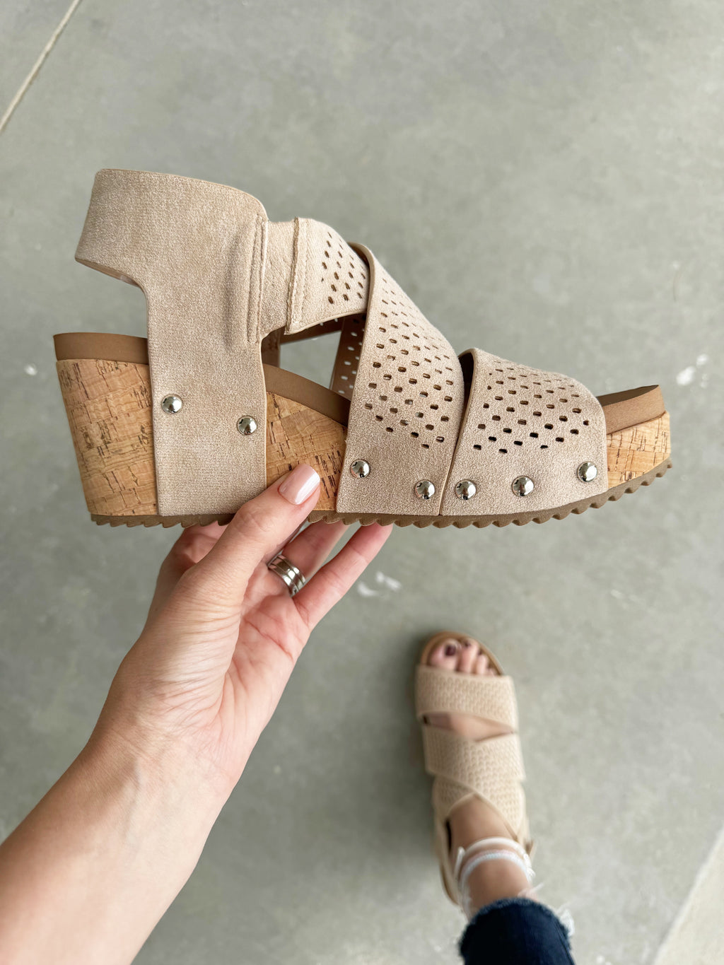 Corky's Guilty Pleasure Faux Suede Sandals in Sand