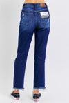 Judy Blue High Rise Rigid Magic Distressed Straight Jeans