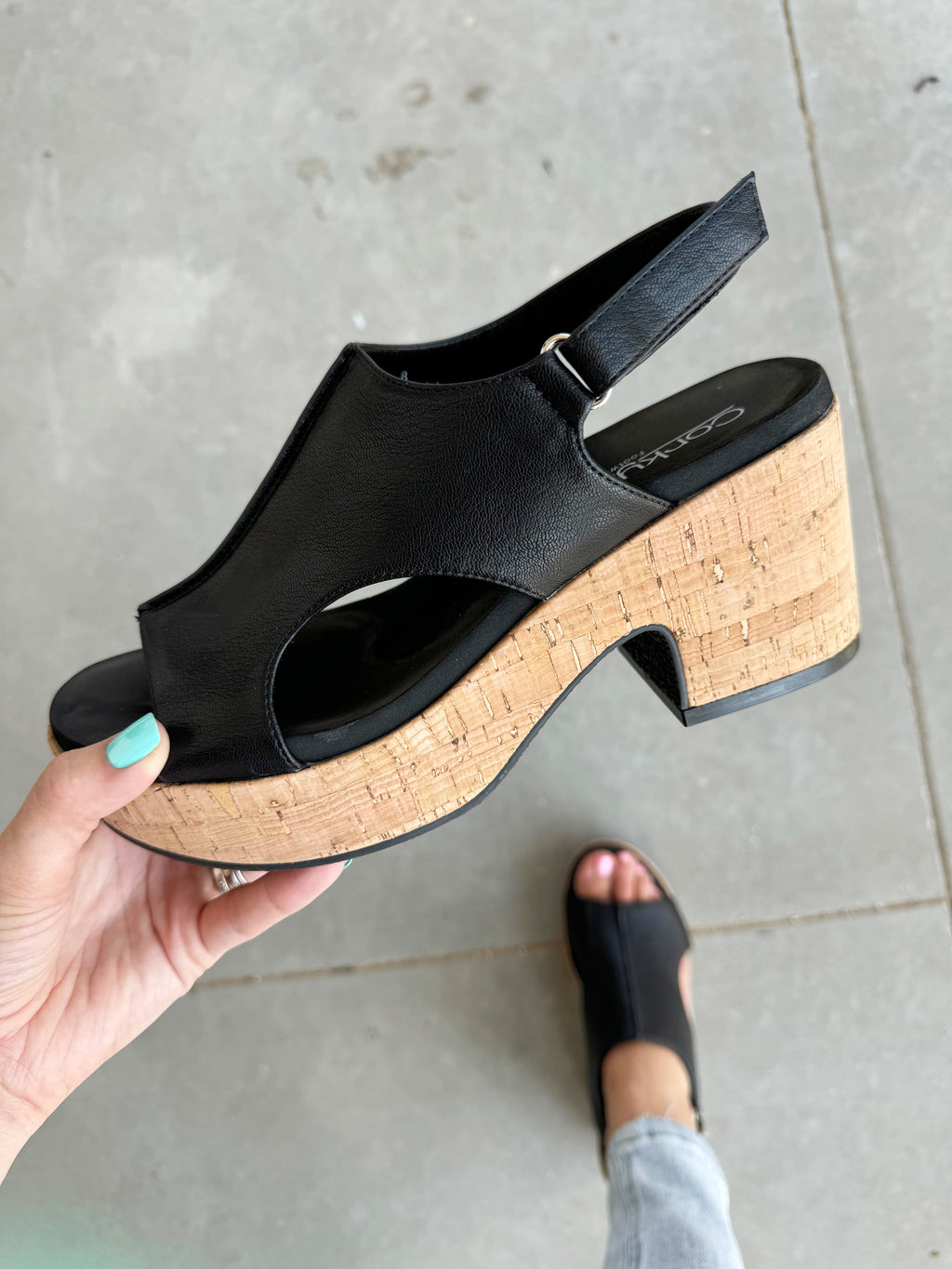 Corky's Miss Carley Sandals in Black