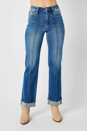 Judy Blue High Rise Front Seam Detail Straight Jeans