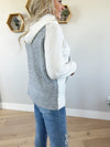 Won't Back Down Blanket Stitch Hooded Sweater in Ivory